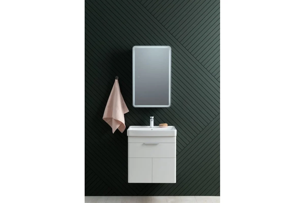 Приобрести aquanet тумба с раковиной ирис new 81 см, белая глянец (1 ящик, 2 дверцы)