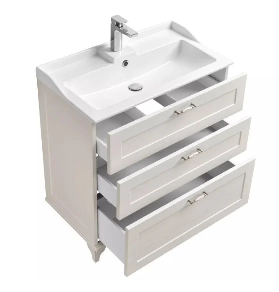 Приобрести тумба напольная с раковиной акватон леон 80н см 1a187801lbps0, 1a708031fb010, дуб белый