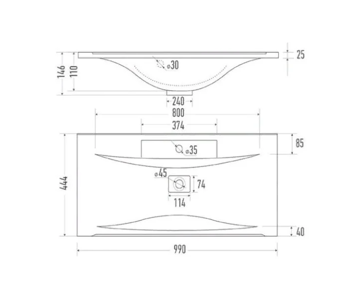Приобрести mirsant тумба подвесная next 100\2 100 см с раковиной premier -100 ут000057248