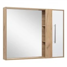 Зеркало шкаф Melbourne 100 см. дуб/белый