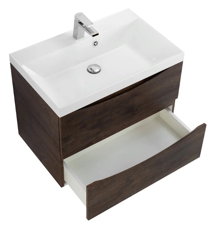 Приобрести тумба подвесная с раковиной belbagno marino-700-2c-so-rw-p 70 см, rovere moro