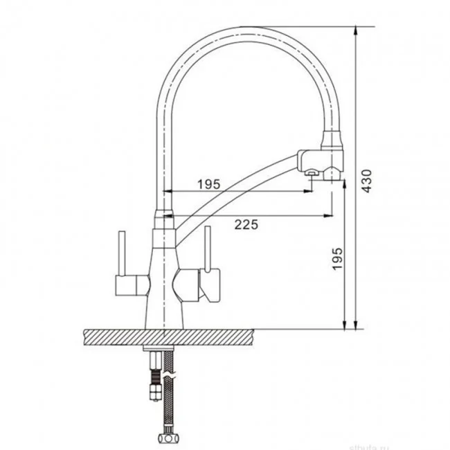 Приобрести gappo смеситель для кухни g4398-11 с фильтром и гибким изливом, хром\черный 99773
