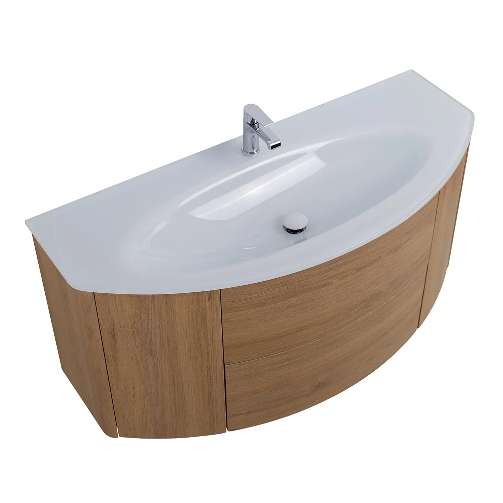 Приобрести cezares тумба подвесная с раковиной eden 121 см rovere tabacco, стекло, дерево 54842