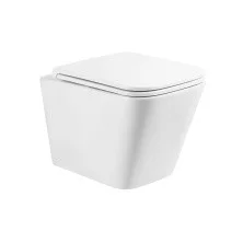 BelBagno Унитаз безободковый подвесной ARDENTE-TOR со смывом TORNADO с сиденьем дюропласт, микролифт, белый BB520CH-TOR/BB2322SC