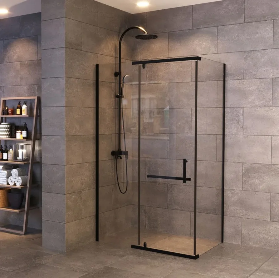 Приобрести mirsant душевое ограждение arena square black 100х100 см, черное ут000094567