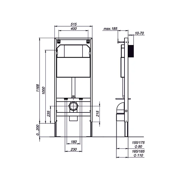 Приобрести sole инсталляция для подвесного унитаза 117х51 см, ут000046461