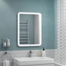 Continent Зеркало с подсветкой Enjoy White 60х80 см, сенсорный включатель, белое
