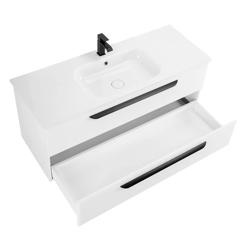 Приобрести cezares тумба подвесная с раковиной eco-cer 120 см bianco lucido, белый глянец eco-cer-1200-2c-so-bl