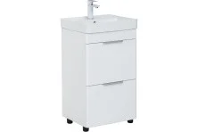 Aquanet Тумба с раковиной Ирис new 50 см, белая глянец (2 ящика, ножки)