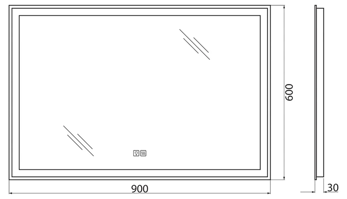 Приобрести belbagno зеркало 90х60 см spc-grt-900-600-led-tch-warm