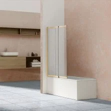 Vincea Шторка на ванну 100 см, прозрачное, брашированное золото VSB-1E100CLG