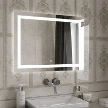 Continent Зеркало с подсветкой Rimini 90х70 см, сенсорный включатель, белое