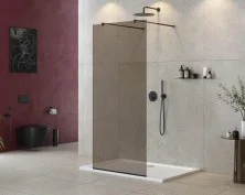 Cezares Душевая перегородка LIBERTA 90 см, бронза\черный LIBERTA-L-2-90-BR-NERO