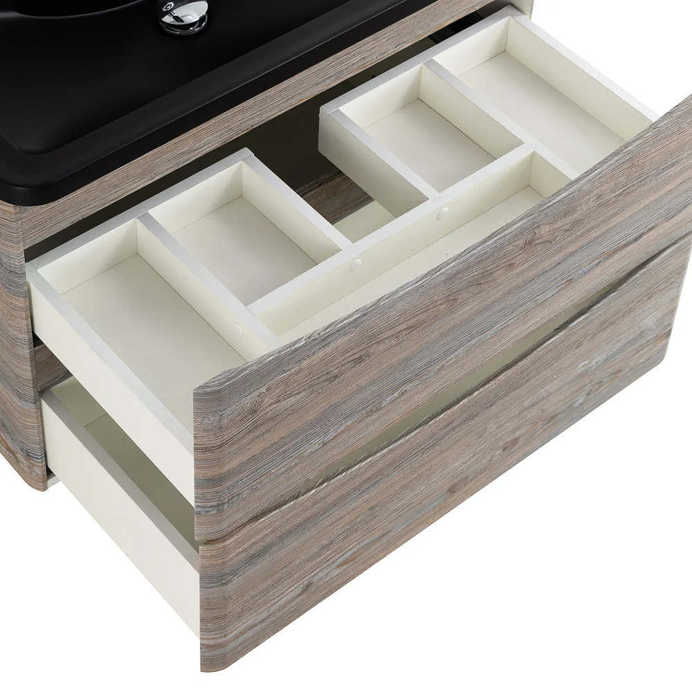 Приобрести belbagno тумба с раковиной acqua 80 см, подвесная pino scania, чёрная раковина