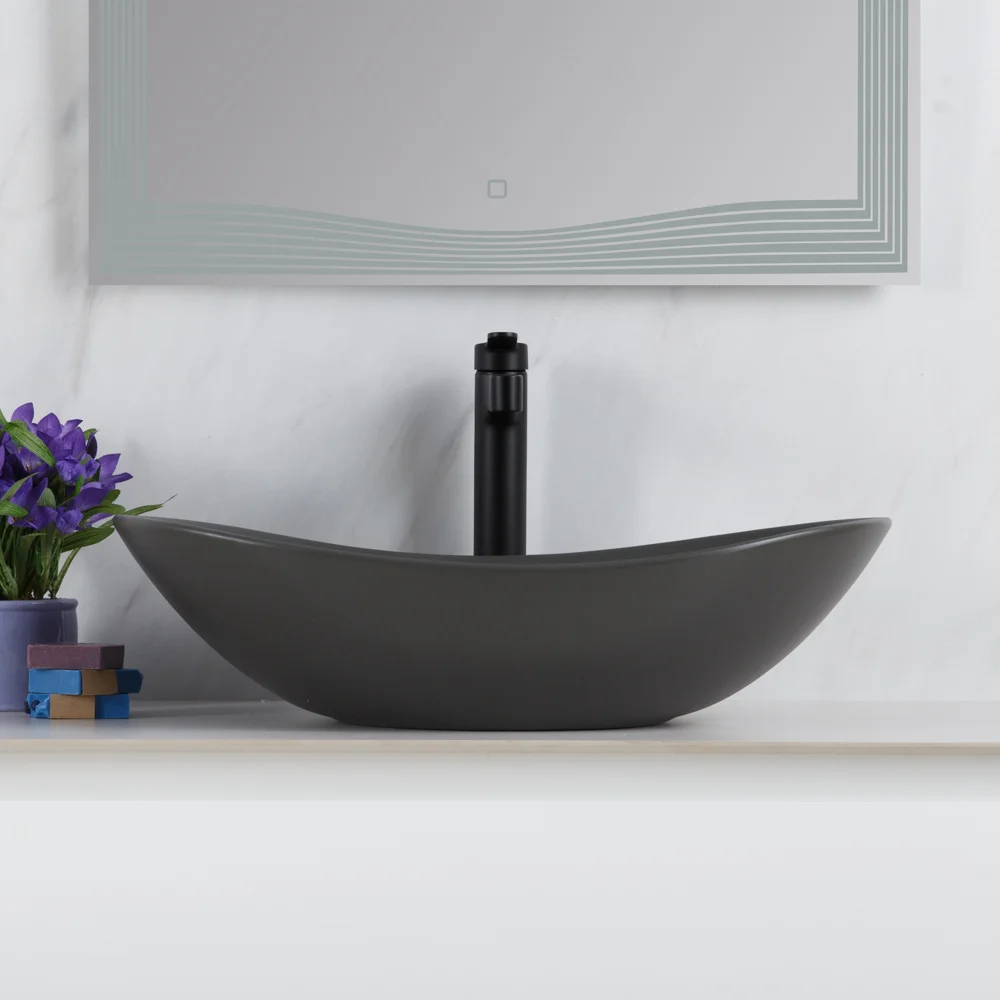 Приобрести belbagno накладная раковина 60х36 см, серая матовая bb1404-h311