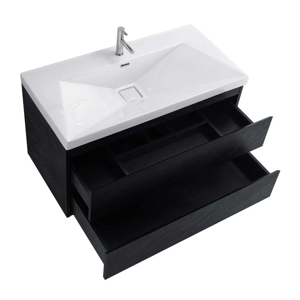 Приобрести cezares тумба подвесная с раковиной molveno 90 см nero, черная molveno-90-2c-so-nc