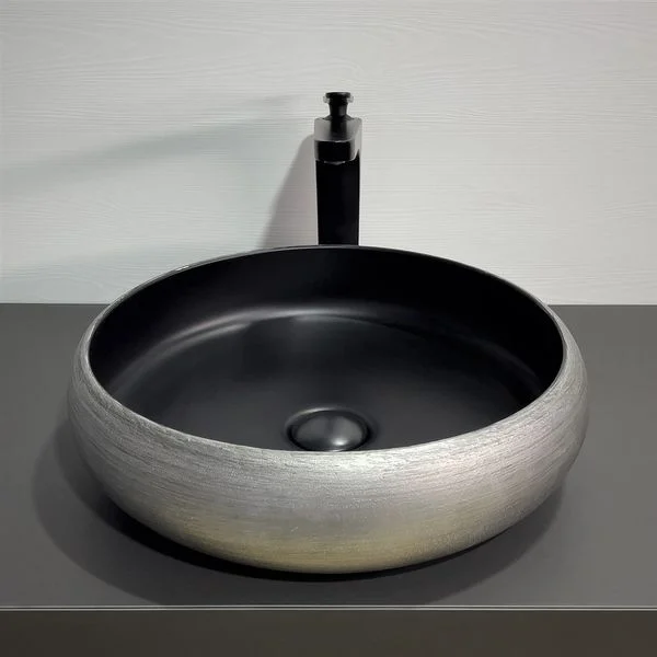 Приобрести comforty раковина 78653 41х41 см, серебряная-черная матовая