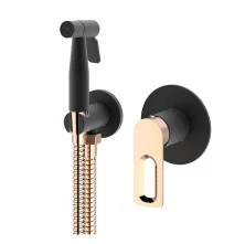 Смеситель с гигиеническим душем, встраиваемый ViEiR Bacio, черный\золото V293553CL