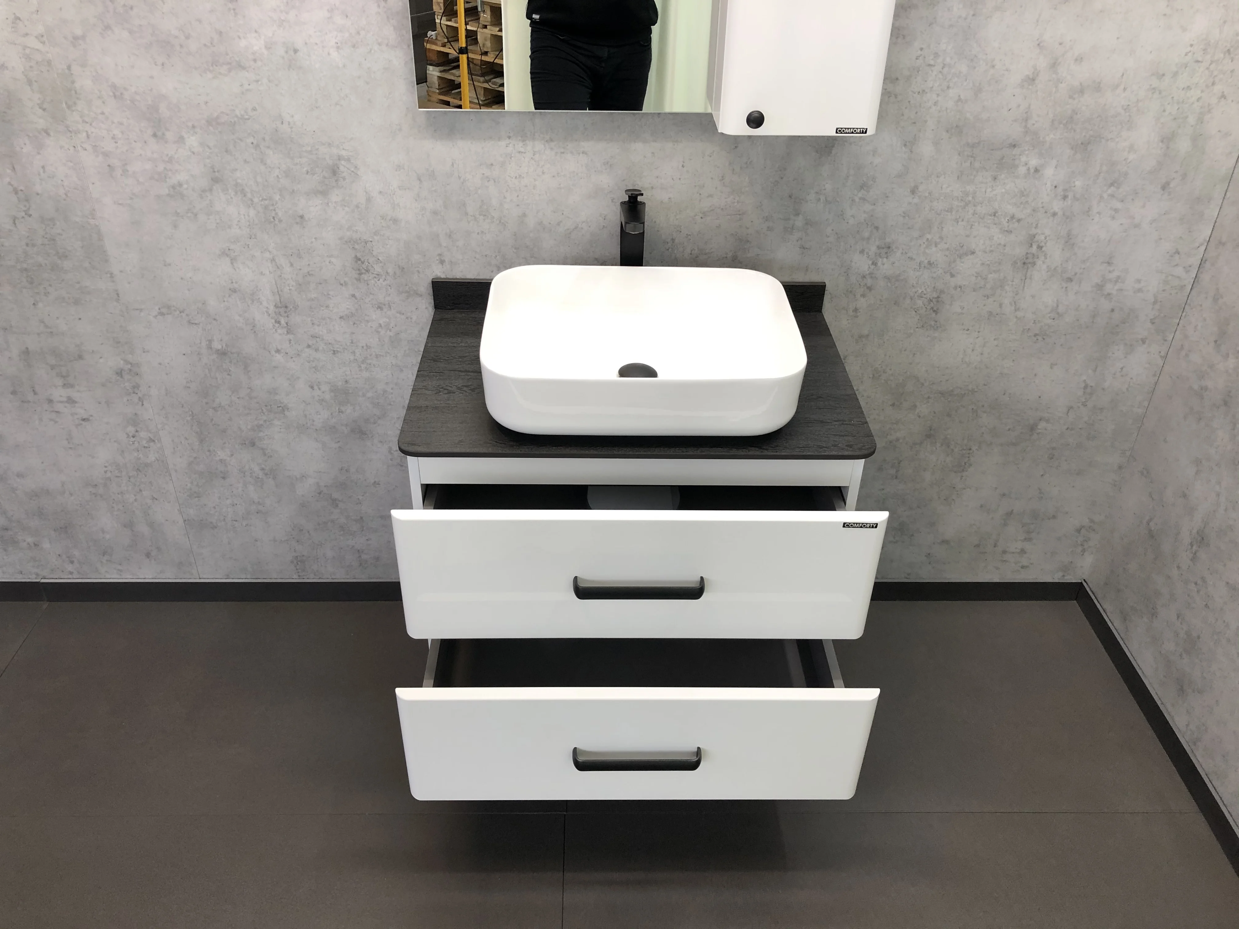 Приобрести сomforty тумба со столешницей и раковиной амстердам-75 белая