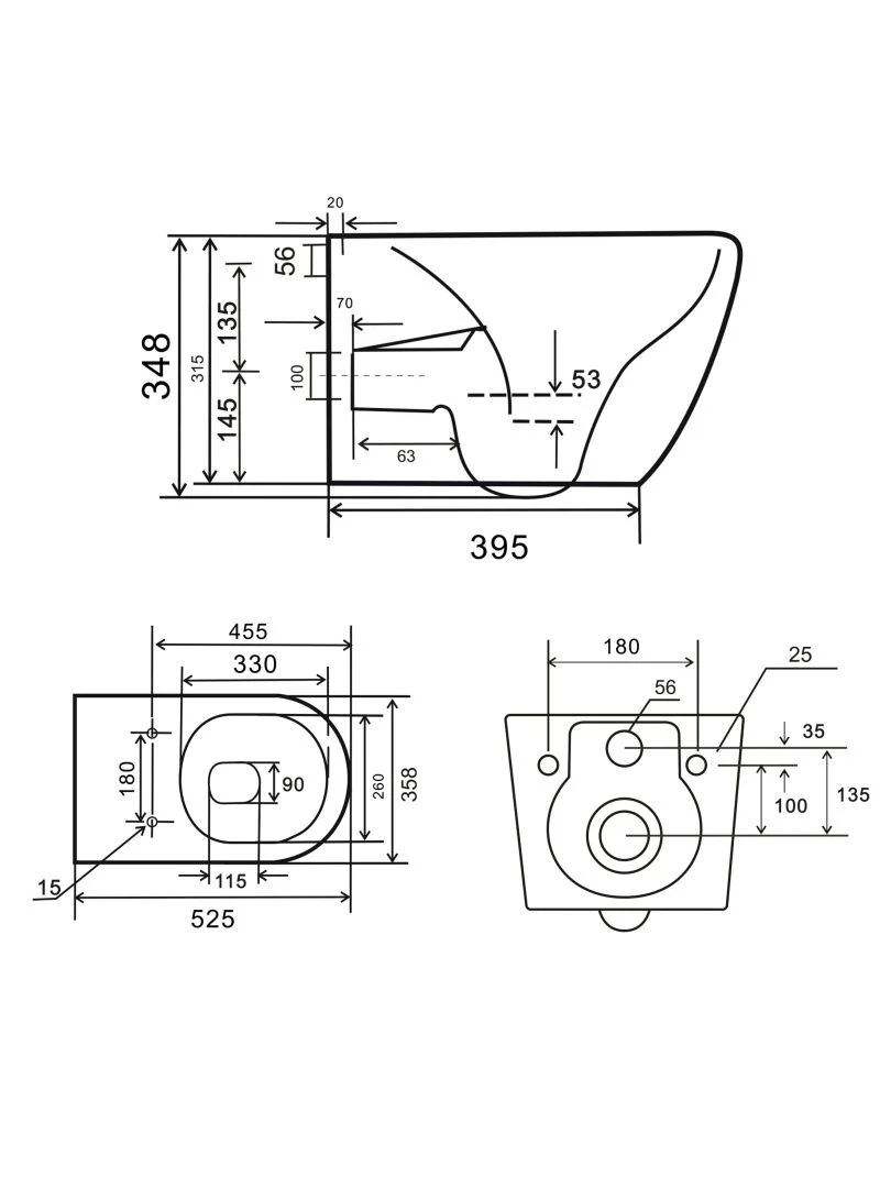Приобрести унитаз подвесной безободковый wonzon & woghand nile, белый глянцевый (ww-up2210-gw)
