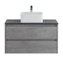 BelBagno Тумба со столешницей KRAFT 80 см, подвесная Cemento Grigio