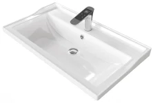 Mirsant Раковина Conte 80 см, литьевой мрамор, белая УТ000084769