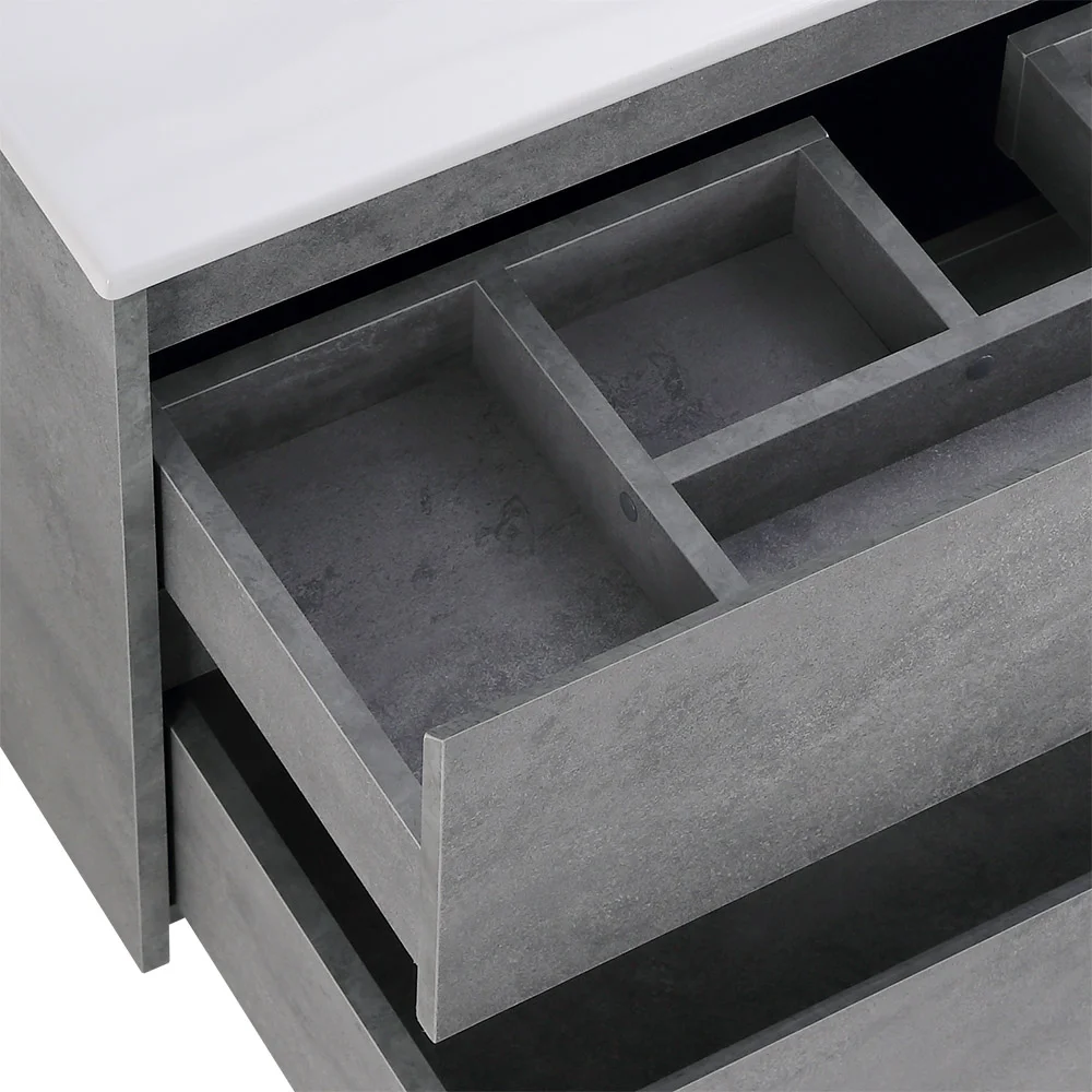 Приобрести belbagno тумба с раковиной kraft 80 см, подвесная cemento grigio, белая раковина