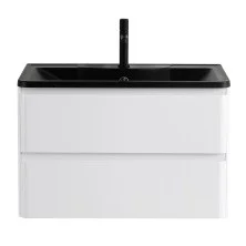 BelBagno Тумба с раковиной ALBANO 100 см, подвесная Bianco Lucido, чёрная раковина