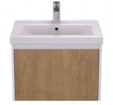 Тумба подвесная с раковиной Velvex Klaufs 60 см tpKLA.60.1Y-617.216, белый/дерево