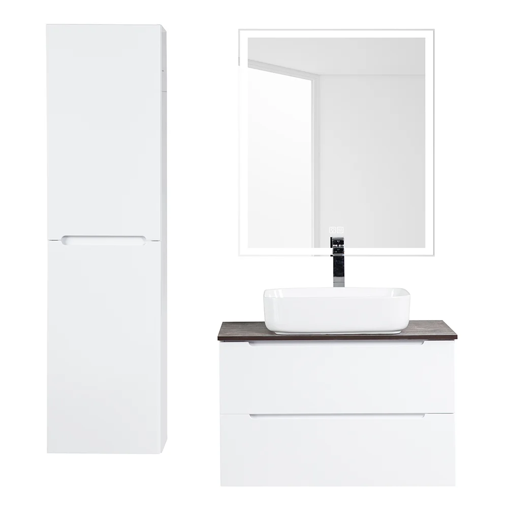 Приобрести belbagno тумба со столешницей etna 80 см, подвесная bianco lucido