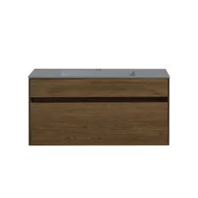 Vincea Тумба подвесная Chiara 100 см, дуб табак с серой раковиной VMC-2C100TO;VCB-13100G