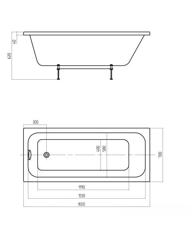 Приобрести мия ванна акриловая прямоугольная 165*70 см