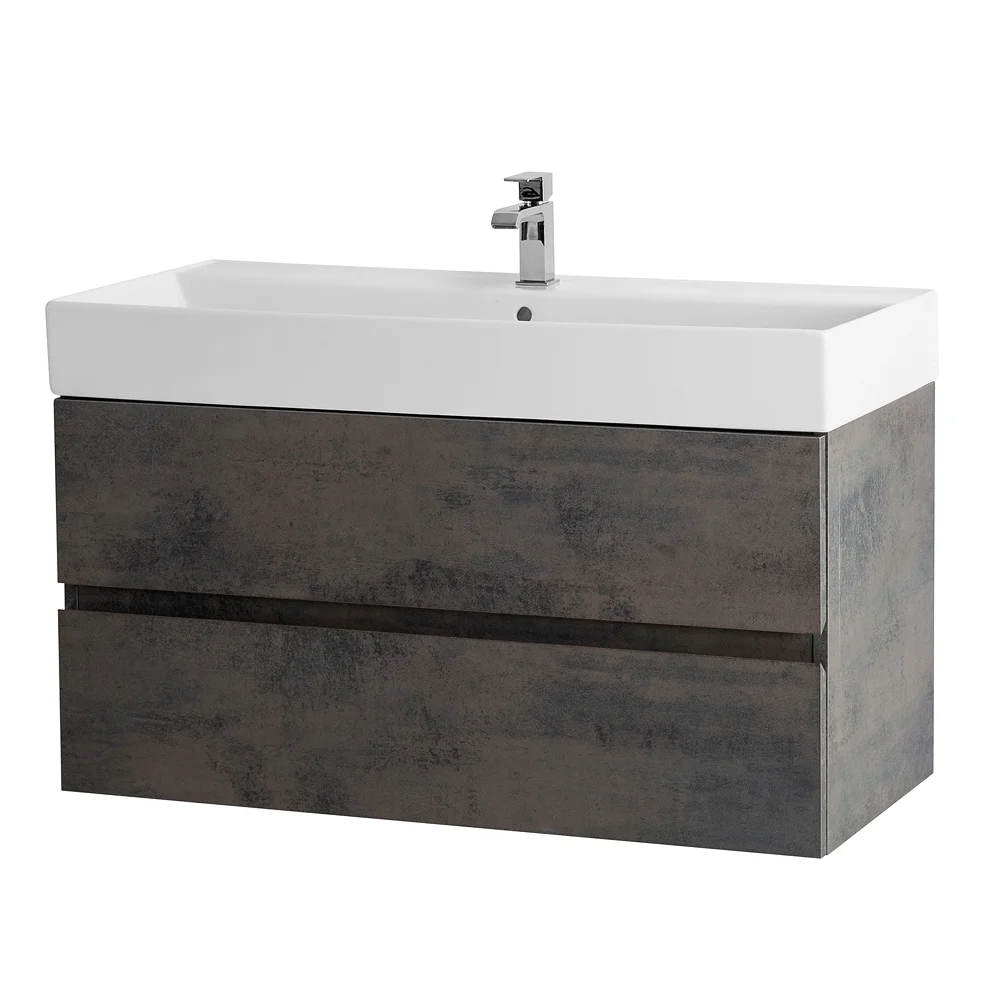 Приобрести cezares тумба подвесная с раковиной molveno 46 100 см ossido, темно коричневая molveno 46-100-2c-so-ossmolveno 46-100-2c-so-oss