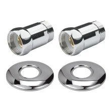 Комплект прямого соединение Point для полотенцесушителя 1"х1" г/г, хром PN00002