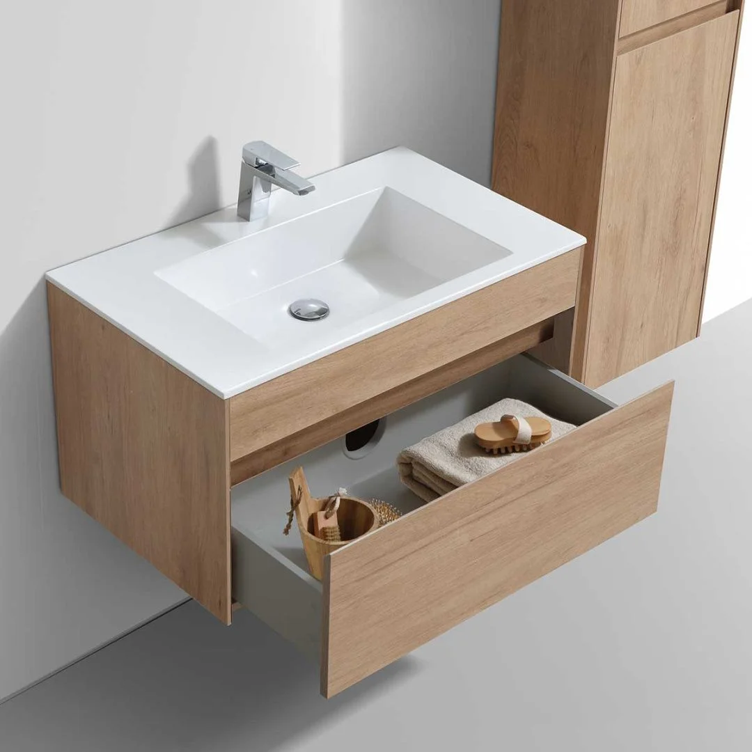 Приобрести vincea тумба подвесная chiara 80 см, дуб натуральный с черной раковиной vmc-2c800no;vcb-13800b