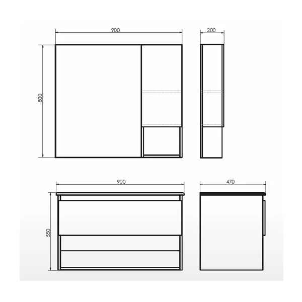 Приобрести сomforty зеркало-шкаф "бордо-90", дуб темно-коричневый