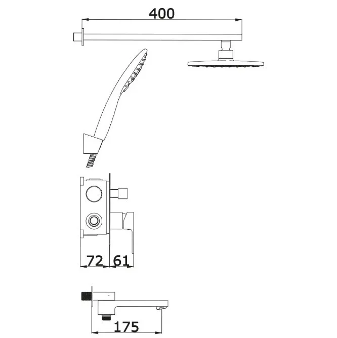 Приобрести душевая система для душа vieir, cielo, хром v393563