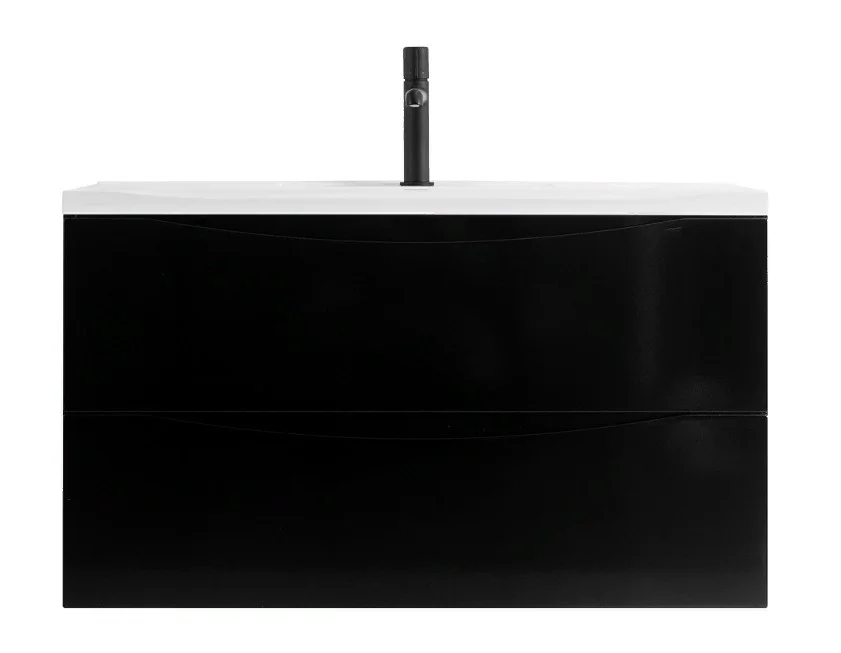 Приобрести тумба подвесная с раковиной belbagno marino-800-2c-so-nl-p 80 см, nero lucido