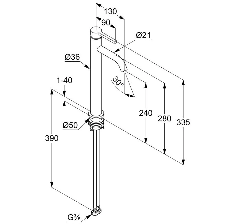 Приобрести kludi nova fonte pura смес. для умывальника 275 мм; чёрный мат