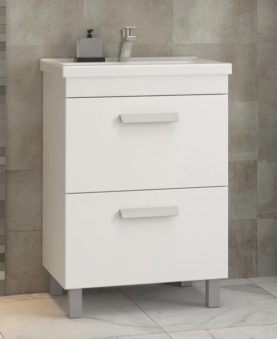 Приобрести vigo тумба с раковиной nova 70см, 2 ящика, напольная, белая tn.nov.mir.70.2y