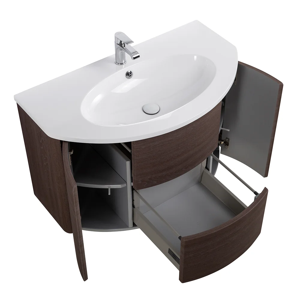 Приобрести cezares тумба подвесная с раковиной eden 91 см rovere scuro soft, коричневая 55070