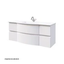 Caprigo Тумба с раковиной INTEGRA 130 см, белая, эмаль