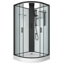 Grossman Душевая кабина Elegans 90х90 см, четверть круга, черный\ прозрачное GR251