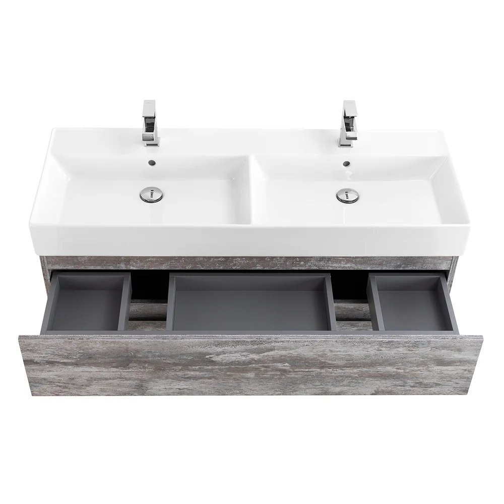 Приобрести cezares тумба подвесная с раковиной molveno 46 120 см legno grigio, серая molveno 46-120-2c-so-2-lg