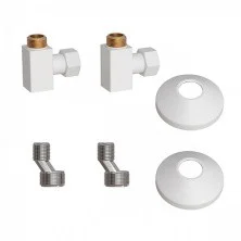 Комплект подключения Point с квадратными вентилями 3/4"х1/2", хром MRV-S 3/4 х1/2 г/ш, белые PN00012W