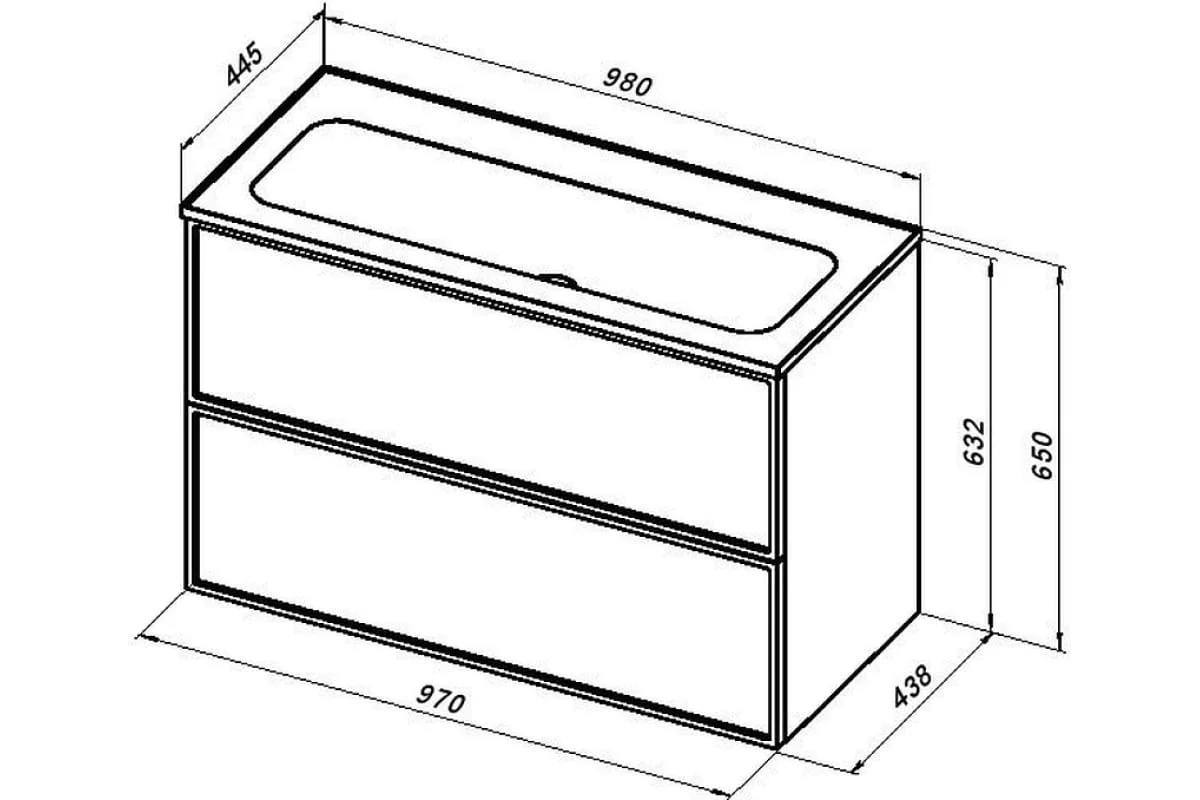 Приобрести aquanet раковина арт 100 98х44 см, белая