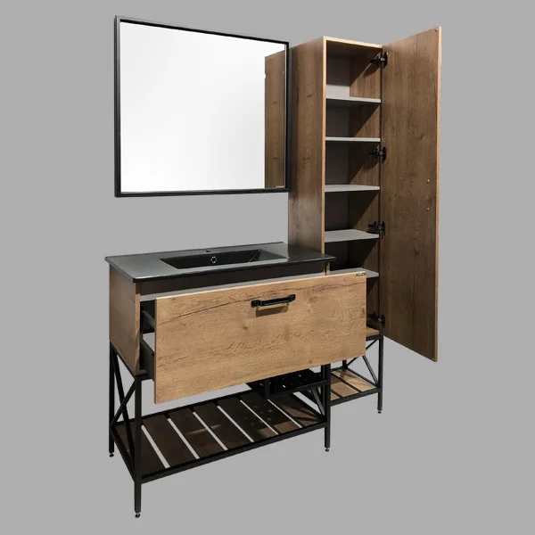 Приобрести сomforty тумба с раковиной "бредфорд-90" дуб темный, черная раковина