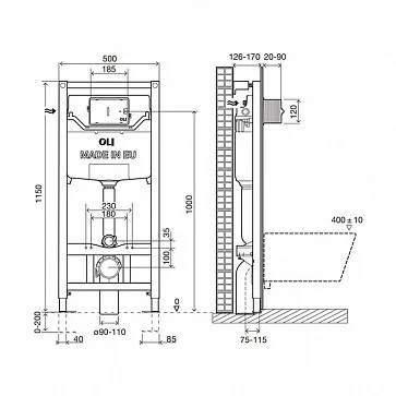 Приобрести 879235pka00 комплект: инсталляция oli 120 eco sanitarblock pneumatic+панель слива karisma, хр. гл.