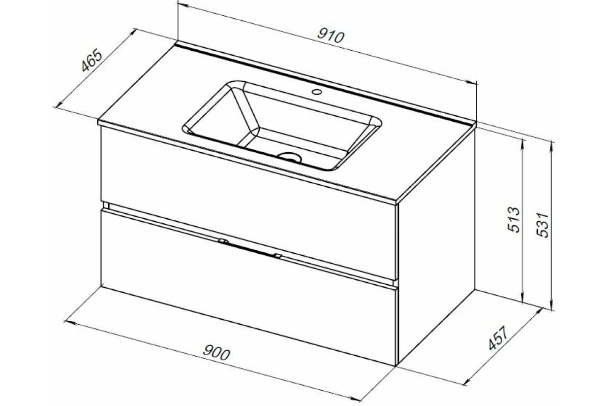 Приобрести aquanet тумба с раковиной алвита new 90 см, 2 ящика, антрацит