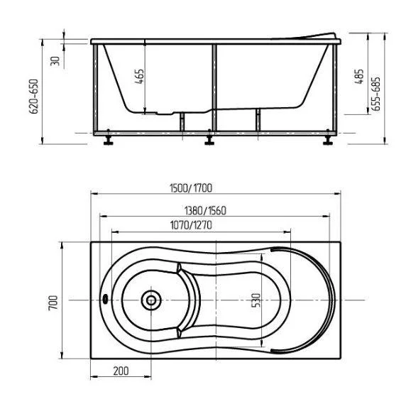 Приобрести акриловая ванна aquatek афродита 170x70 см